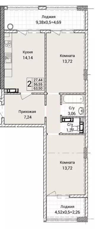 2-к кв. Севастополь ул. Братьев Манганари, 30к1 (63.5 м) - Фото 0