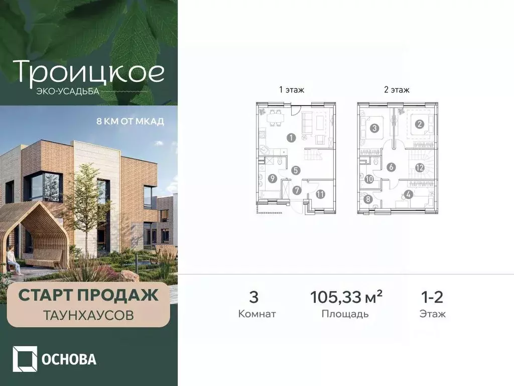 Таунхаус в Московская область, Мытищи городской округ, с. Троицкое  ... - Фото 1