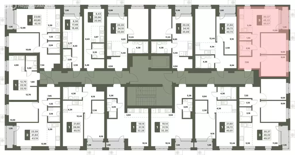 3-комнатная квартира: Уфимский район, село Миловка (49.57 м) - Фото 1