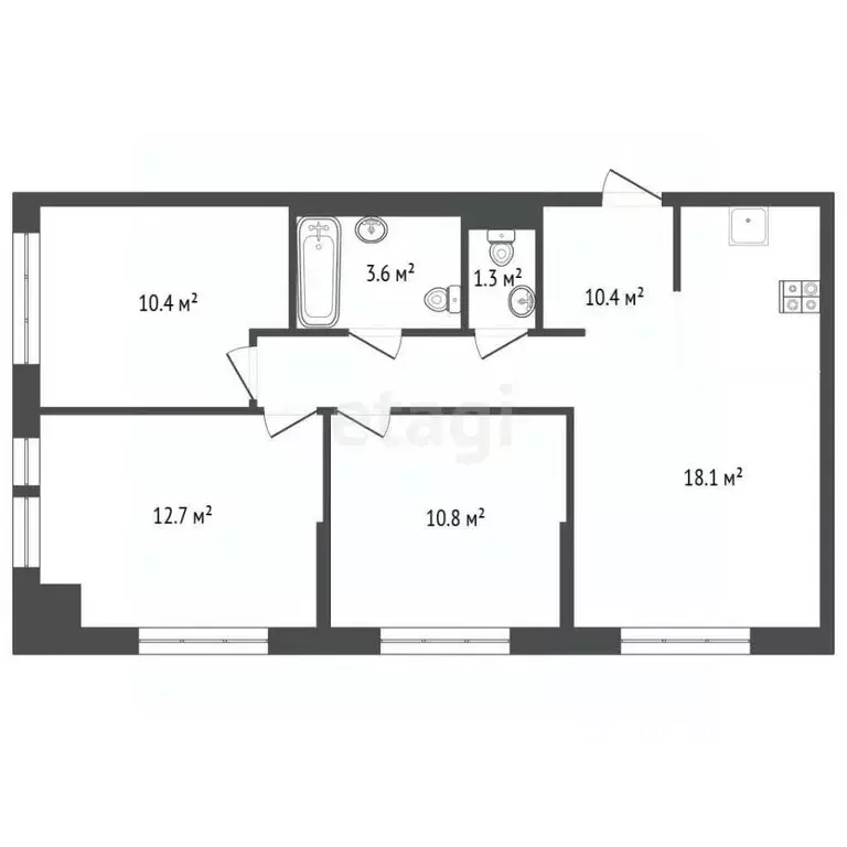 3-к кв. Московская область, Котельники Парковый мкр, 14 (67.3 м) - Фото 2