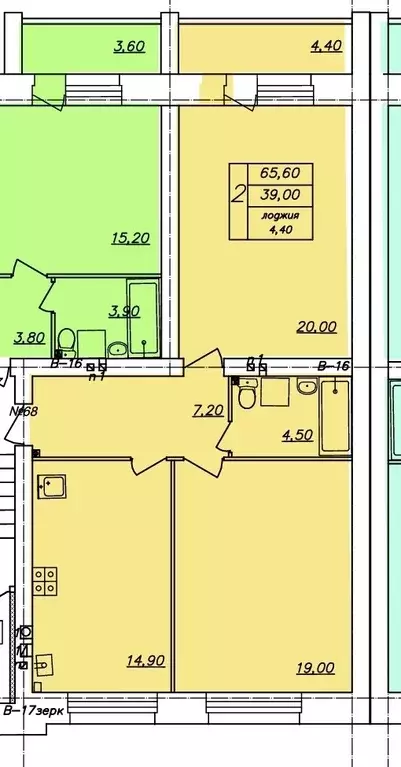 Продаётся 2-к квартира, 66.5 м - Фото 0