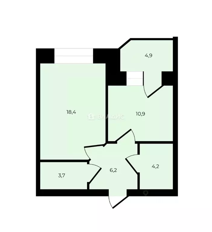 1-к кв. Владимирская область, Владимир Офицерская ул., 1Ак1 (43.4 м) - Фото 2