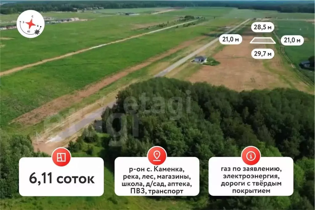 Участок в Тюменская область, Тюменский муниципальный округ, с. Каменка ... - Фото 2