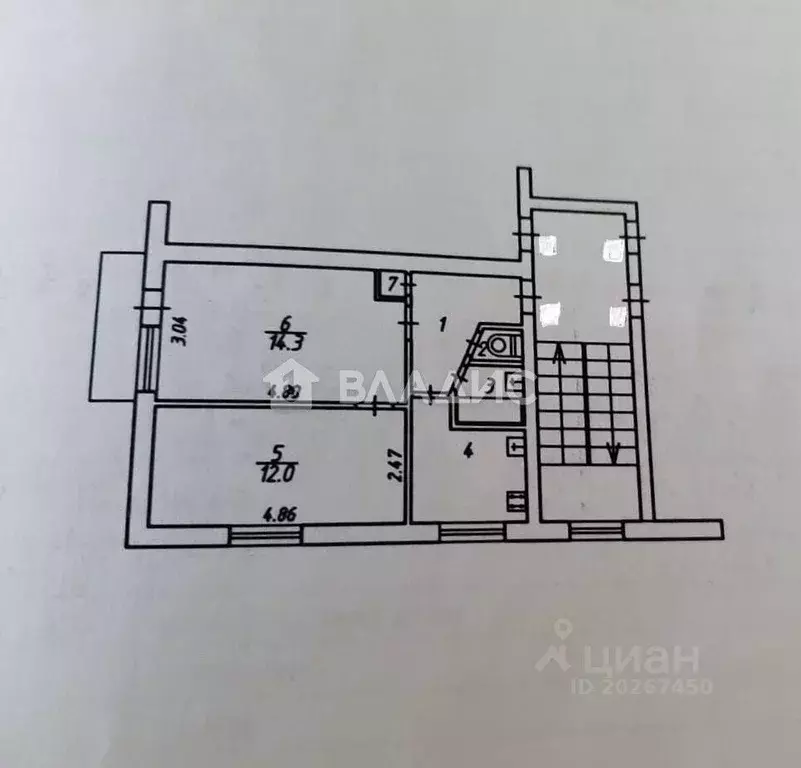 2-к кв. Калужская область, Калуга пос. Резвань, Школьная ул., 11 (44.0 ... - Фото 2