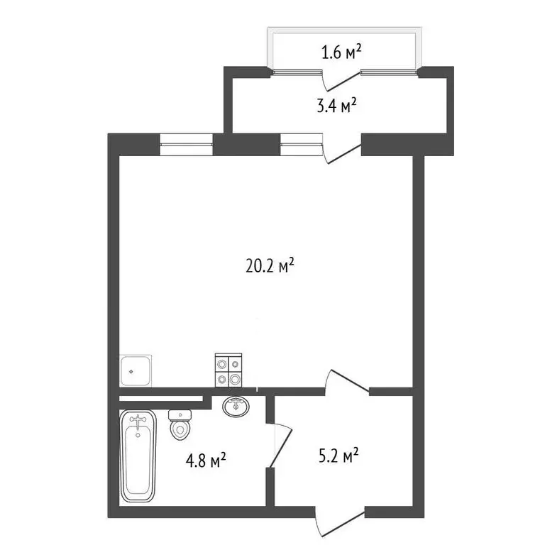 Квартира-студия: Тюмень, Обдорская улица, 1 (30 м) - Фото 0