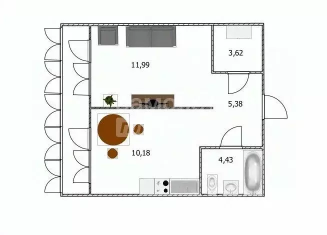 1-к кв. Ульяновская область, Ульяновск ул. Аблукова, 16 (35.6 м) - Фото 1