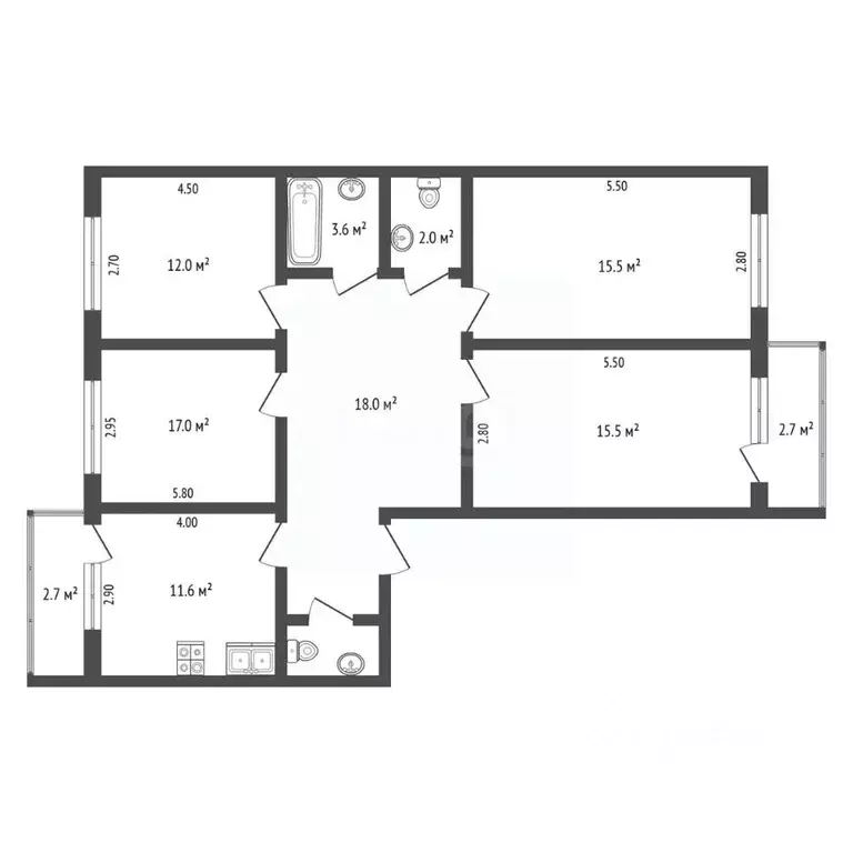 4-к кв. Самарская область, Самара Южное ш., 9 (100.9 м) - Фото 2