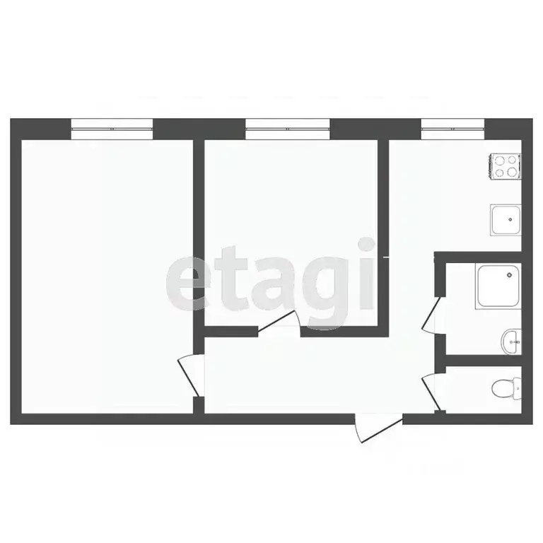 2-к кв. Тюменская область, с. Нижняя Тавда ул. Калинина, 22 (48.3 м) - Фото 1