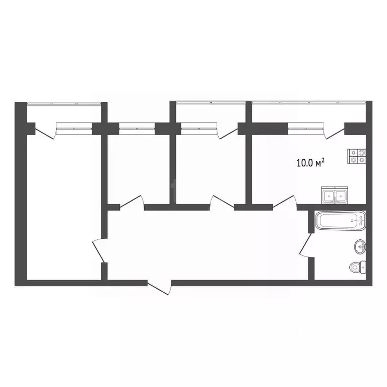 3-к кв. Московская область, Воскресенск ул. Зелинского, 2 (87.1 м) - Фото 2