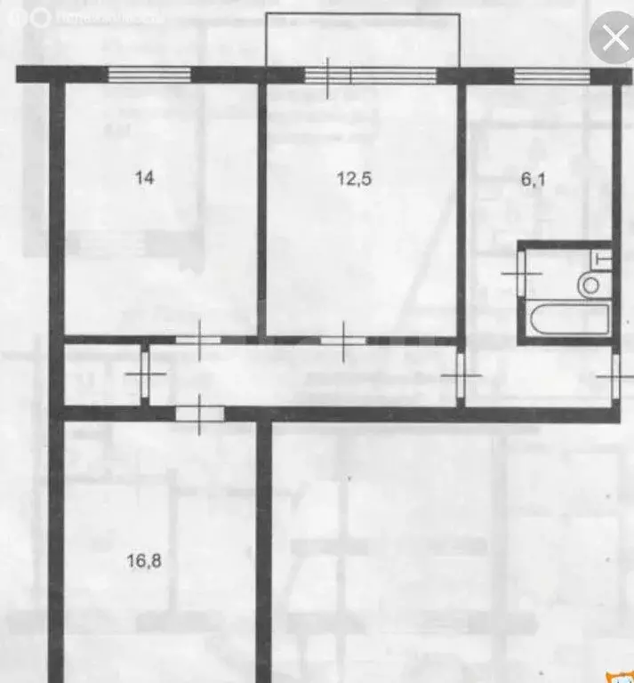 3-комнатная квартира: Узловая, Октябрьская улица, 10 (58 м) - Фото 0