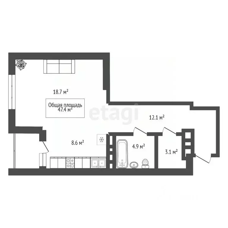1-к кв. Новосибирская область, Новосибирск Академгородок мкр, бул. ... - Фото 1