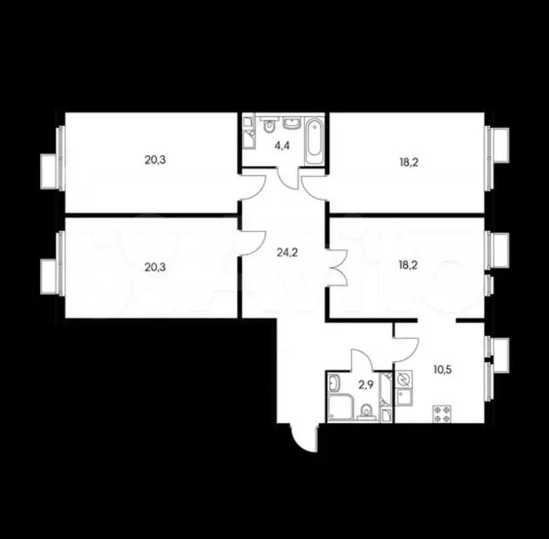 4-к. квартира, 120 м, 9/15 эт. - Фото 0