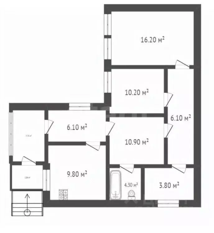 3-к кв. Воронежская область, Борисоглебск Гоголевская ул., 29А (68.4 ... - Фото 2