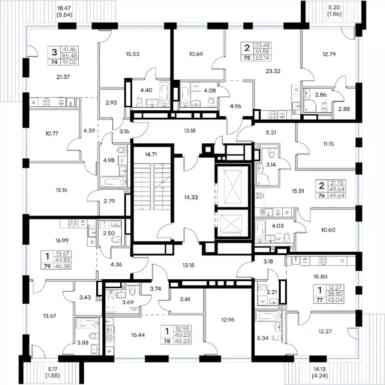 3-к кв. Татарстан, Казань Глоракс Премиум Экосити жилой комплекс ... - Фото 2