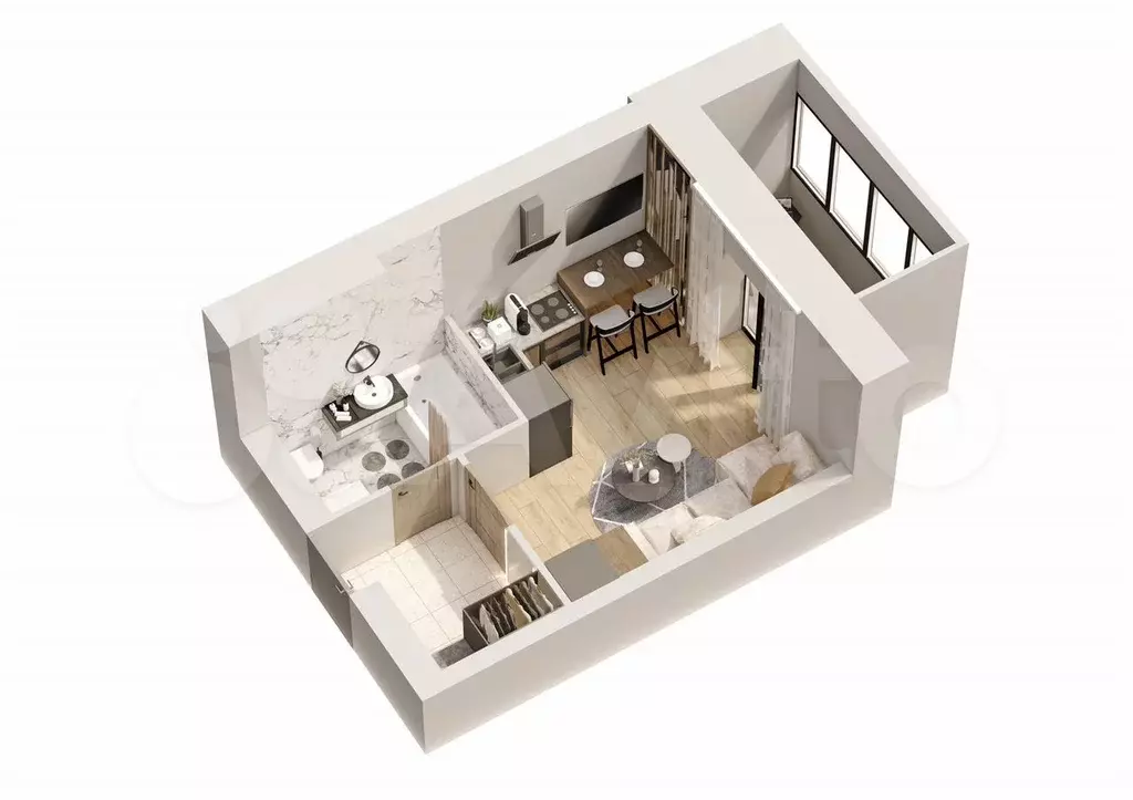 Квартира-студия, 23,1 м, 2/16 эт. - Фото 1