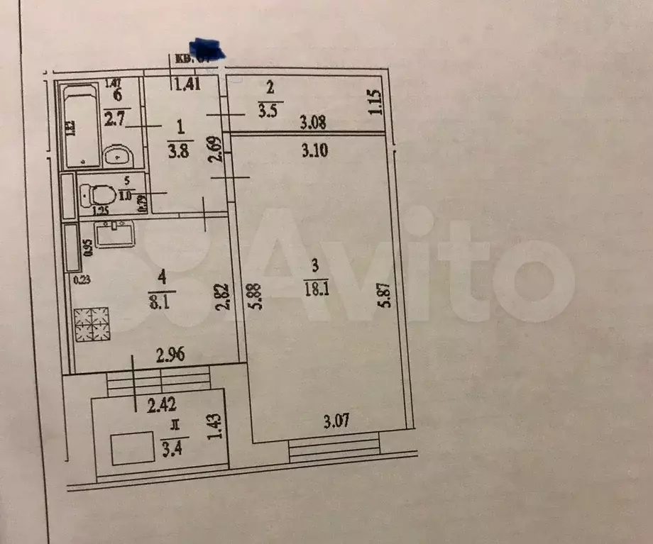 1-к. квартира, 37,2 м, 6/12 эт. - Фото 0