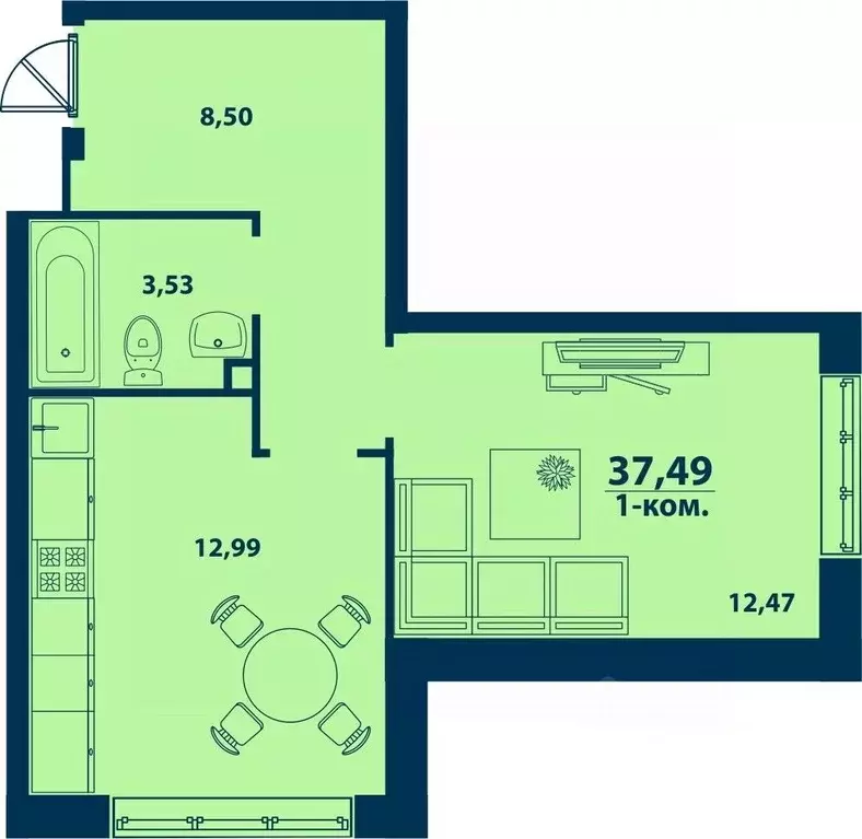 1-к кв. Башкортостан, Уфа ул. Ивана Спатара, 14 (37.49 м) - Фото 1