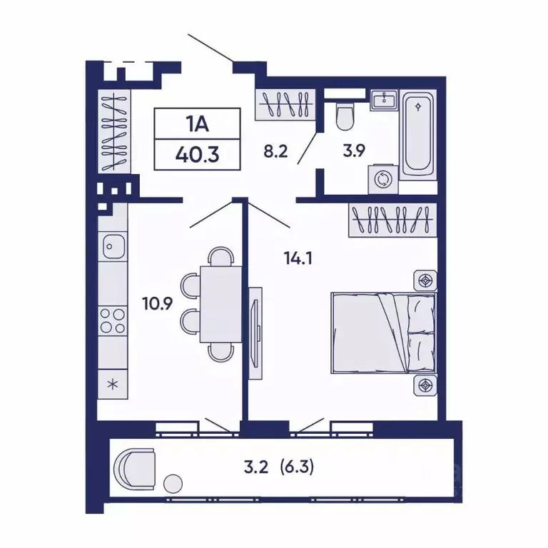 1-к кв. Новосибирская область, Новосибирск Горизонт жилой комплекс ... - Фото 2