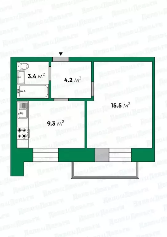 1-к кв. Кировская область, Киров ул. Андрея Упита, 9к2 (32.4 м) - Фото 2