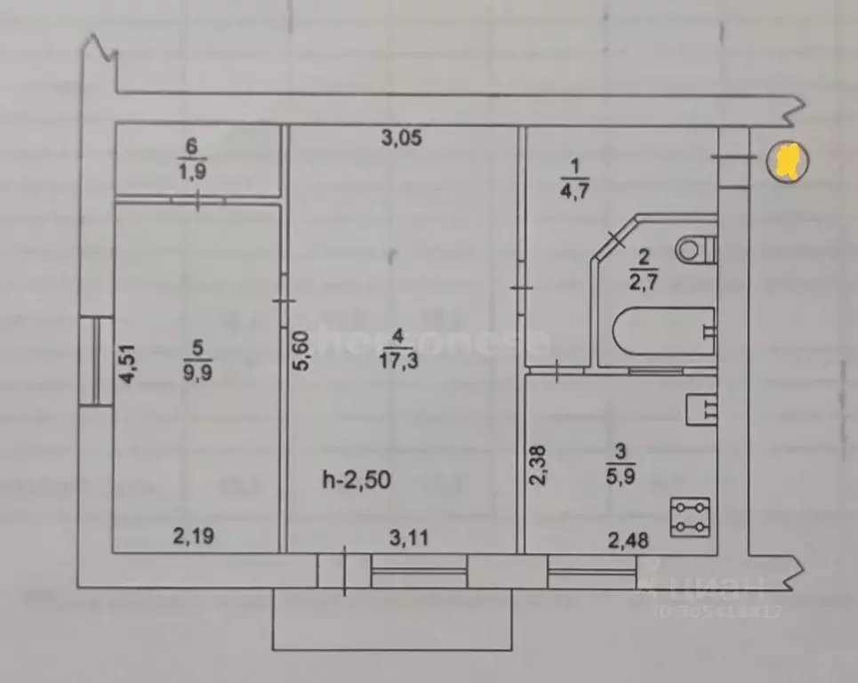 2-к кв. Севастополь просп. Юрия Гагарина, 36 (42.7 м) - Фото 1