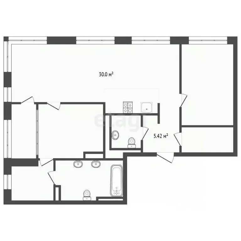 2-к кв. Тюменская область, Тюмень ул. Усиевича, 16 (88.8 м) - Фото 2