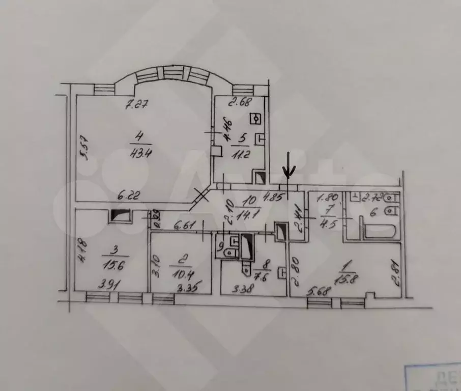 4-к. квартира, 130 м, 5/5 эт. - Фото 0