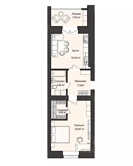 1-к кв. Марий Эл, Йошкар-Ола Теплая Речка жилой комплекс (60.57 м) - Фото 1