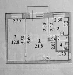 2-к кв. Липецкая область, Липецк ул. Германа Титова, 7/3 (43.8 м) - Фото 1