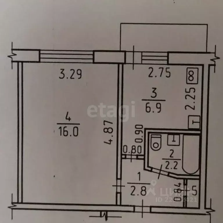 1-к кв. Удмуртия, Ижевск ул. Кирова, 114 (29.0 м) - Фото 1