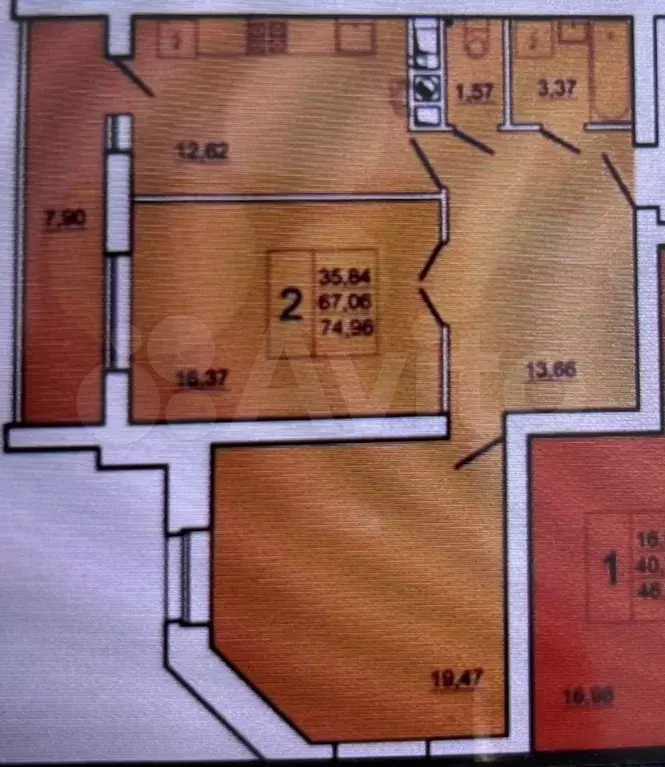 2-к. квартира, 75 м, 8/10 эт. - Фото 0