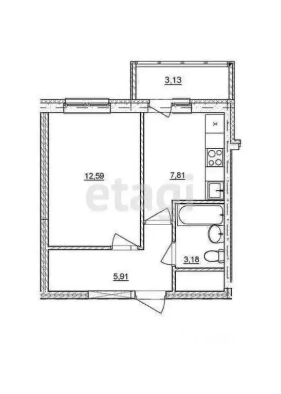 1-к кв. Краснодарский край, Горячий Ключ ул. Бабушкина, 36 (39.6 м) - Фото 1