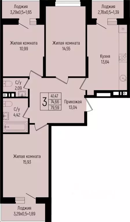 3-к кв. Краснодарский край, Краснодар ул. Михаила Барибана (79.59 м) - Фото 0