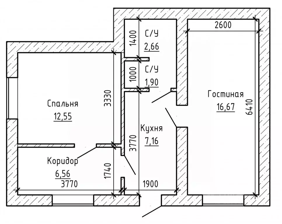 3-к кв. Кабардино-Балкария, Нальчик ул. Калинина (48.8 м) - Фото 2