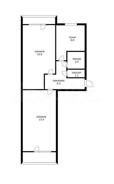 2-к. квартира, 48 м, 5/5 эт. - Фото 0