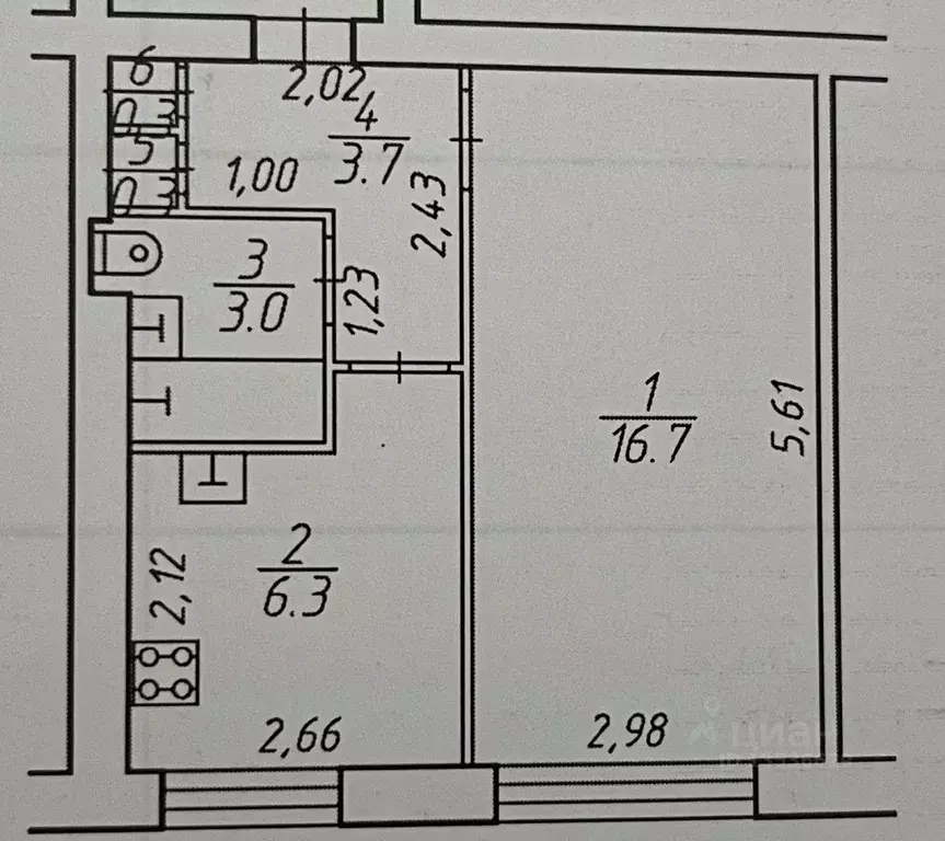 1-к кв. Карелия, Петрозаводск ул. Труда, 4 (30.3 м) - Фото 2