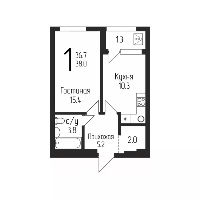 Продаётся 1-к квартира, 38 м - Фото 0