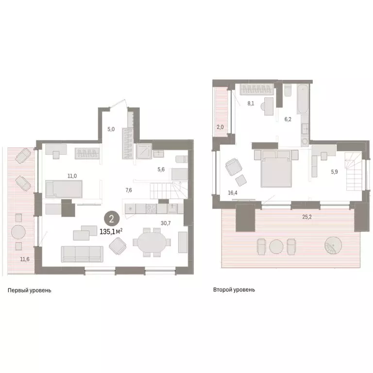 2-комнатная квартира: Тюмень, улица Муравленко, 9/2 (135.13 м) - Фото 2