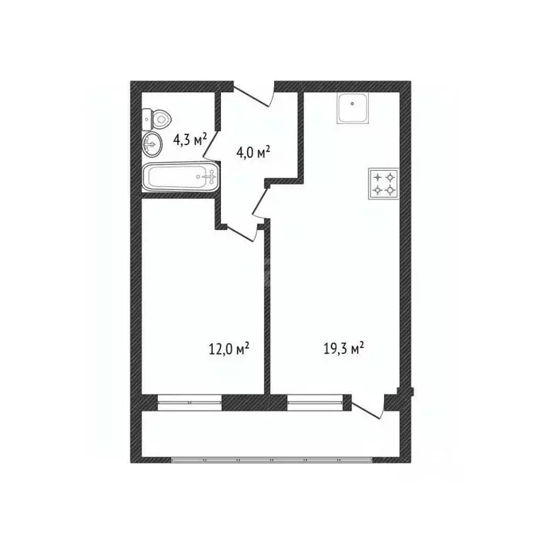 1-к кв. Брянская область, Брянск Степная ул., 14 (41.3 м) - Фото 2