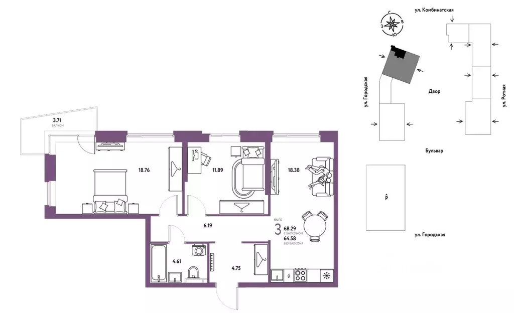 3-к кв. Свердловская область, Екатеринбург муниципальное образование, ... - Фото 1