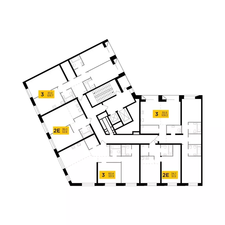 3-к кв. Москва ул. Эдуарда Стрельцова, 2к2 (106.0 м) - Фото 2