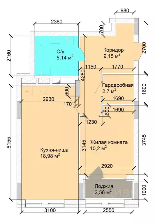 2-к кв. Кемеровская область, Кемерово ул. Дружбы, 9 (49.1 м) - Фото 1