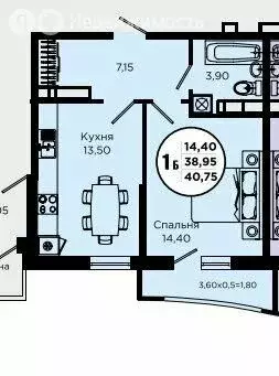 1-комнатная квартира: Краснодар, Прикубанский внутригородской округ, ... - Фото 1