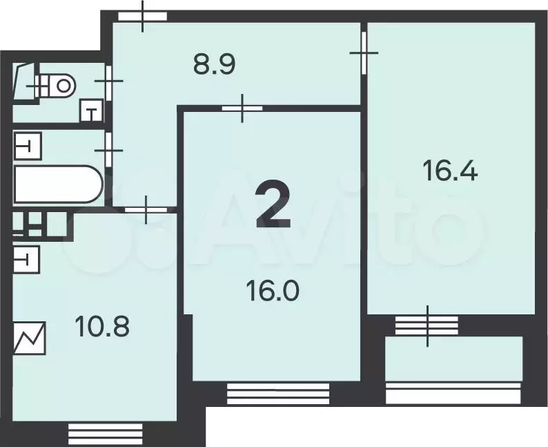 Аукцион: 2-к. квартира, 55,9 м, 4/20 эт. - Фото 0