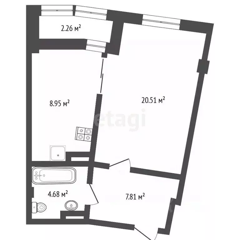1-к кв. Тюменская область, Тюмень Профсоюзная ул., 56 (47.5 м) - Фото 1