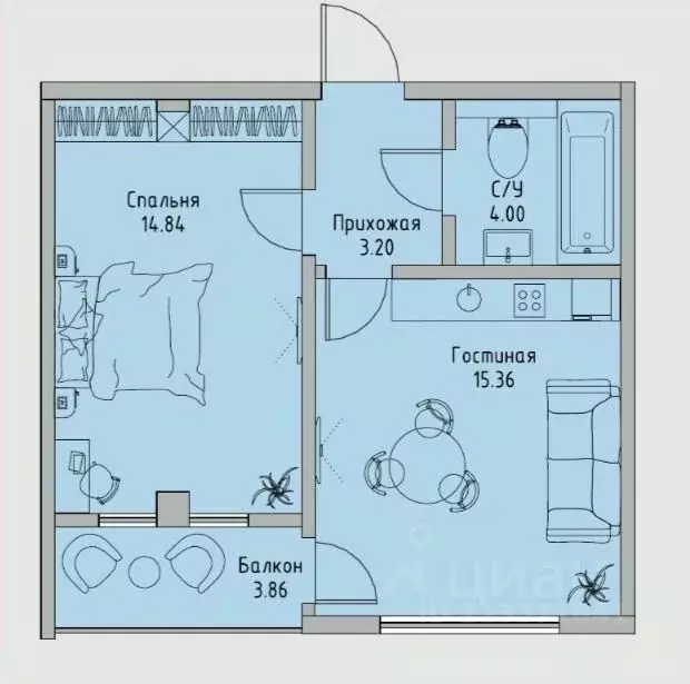 1-к кв. Крым, Алушта ул. Красноармейская, 19 (38.0 м) - Фото 2