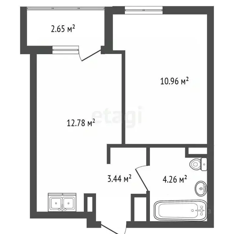 1-к кв. Ленинградская область, Всеволожский район, Заневское городское ... - Фото 2