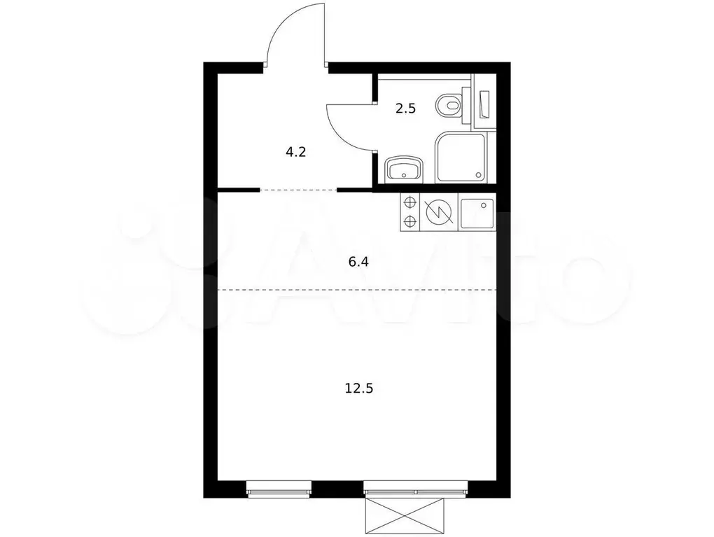 Квартира-студия, 25,1 м, 3/24 эт. - Фото 0