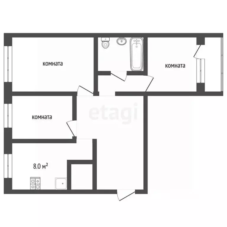 3-к кв. Московская область, Балашиха Железнодорожный мкр, ул. ... - Фото 1