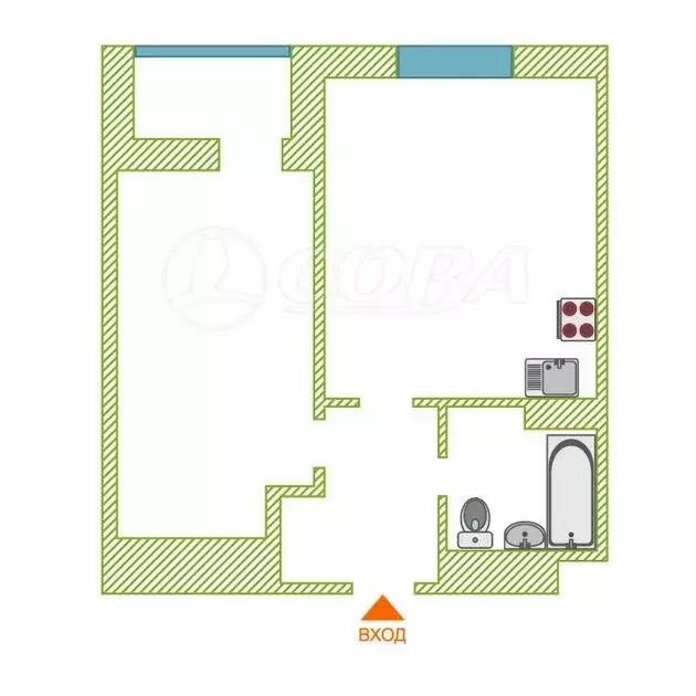 1-комнатная квартира: Тюмень, улица Фармана Салманова, 14 (43 м) - Фото 2