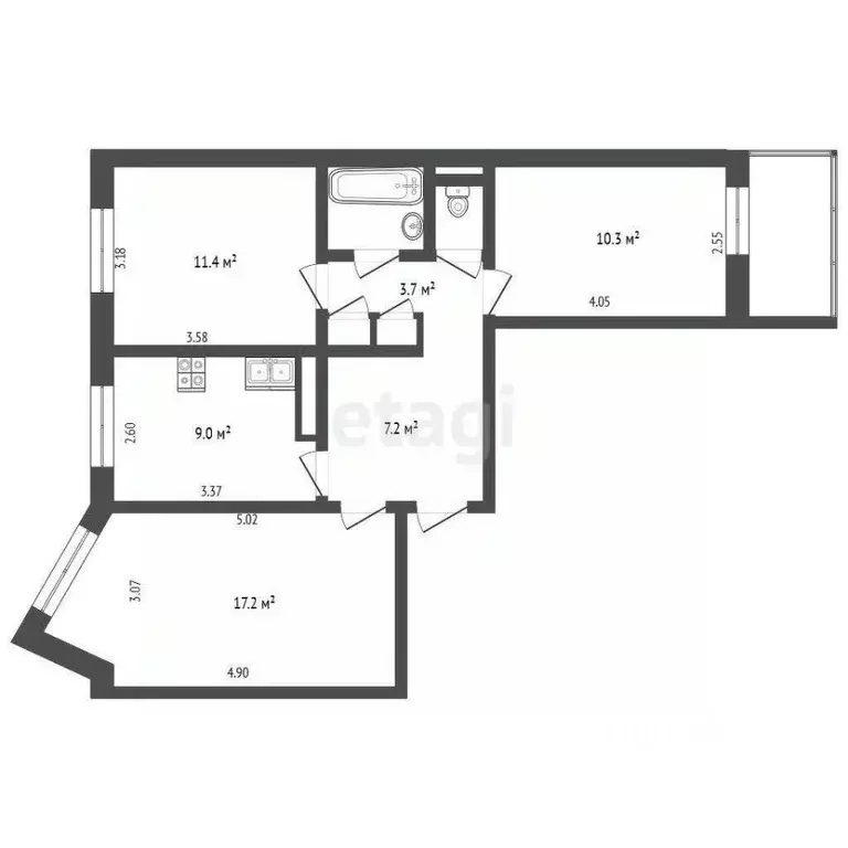 Комната Архангельская область, Приморский муниципальный округ, пос. ... - Фото 2